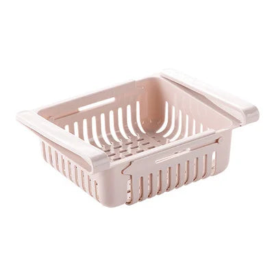 Kitchen Organizer Adjustable Kitchen Refrigerator Storage Rack Fridge Freezer Shelf Holder Pull-out Drawer Organiser Space Saver