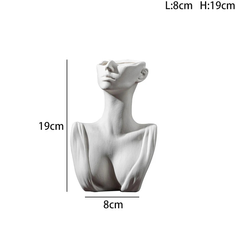 Ceramic Dried Flower Vase Home Art Deco Vase Nordic White Handicraft Decoration Living Room Desktop Flower Arrangement Vase