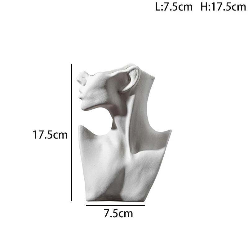 Ceramic Dried Flower Vase Home Art Deco Vase Nordic White Handicraft Decoration Living Room Desktop Flower Arrangement Vase