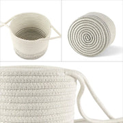 Garden Hanging Planter Woven Plant Storage Basket Indoor Outdoor Flower Holder Home Balcony Ornaments Flower Pot Patio Decor