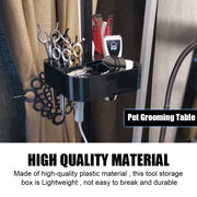 Dog Cat Supplies Groomer Tool On the bracket Table Scissors Dog Comb Boxes Pet Grooming Tools Plastic Storage Box