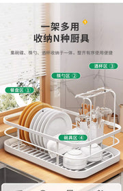 Kitchen Dish Storage Drainer Bowl Rack Sink Shelf Multifunctional Dish Drainer Countertop Chopsticks and Dishes Organizer