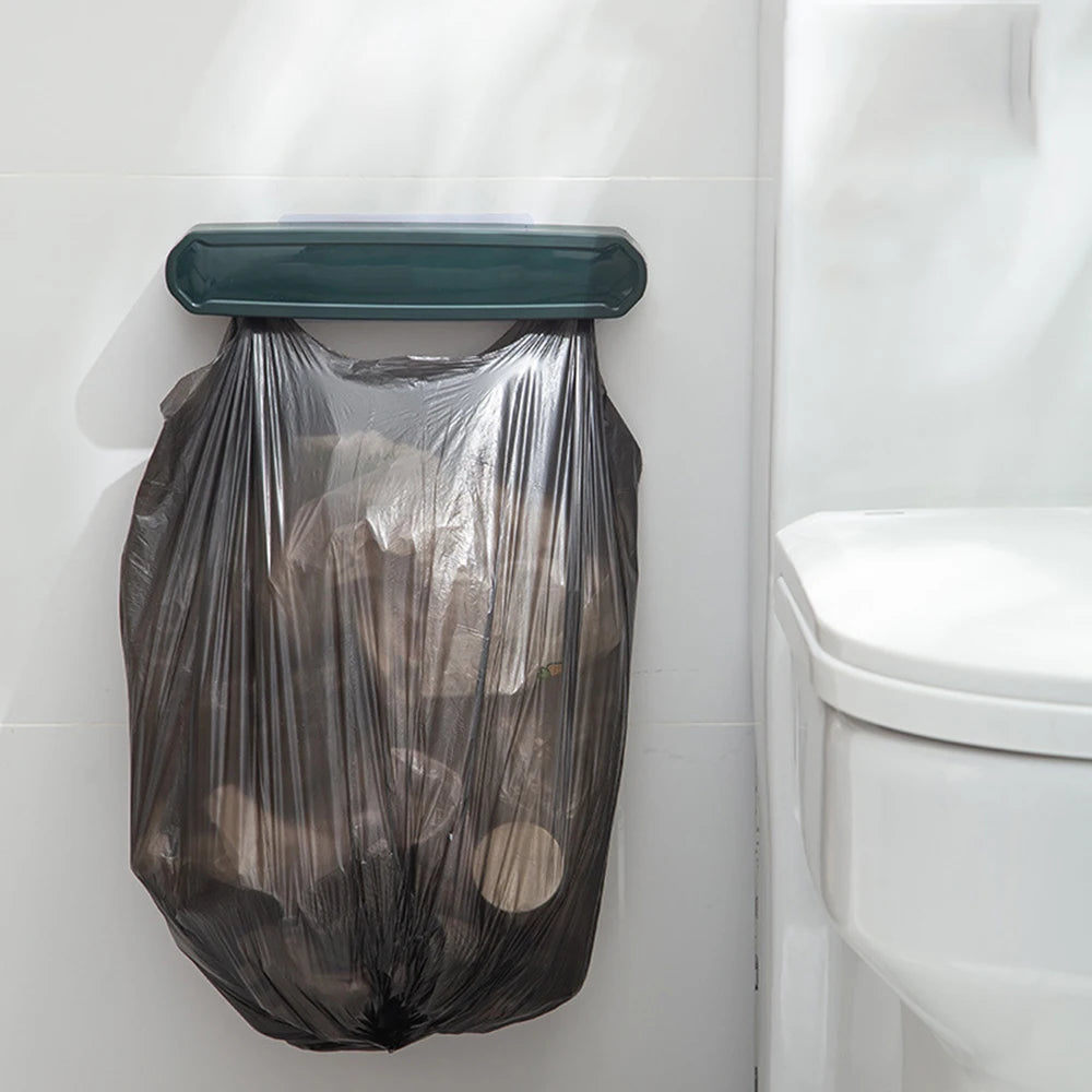 Kitchen Trash Rack Portable Cabinet Door Garbage Bags Holder Plastic Closet Garbage Storage Holder Kitchen Organizer Dish Rack