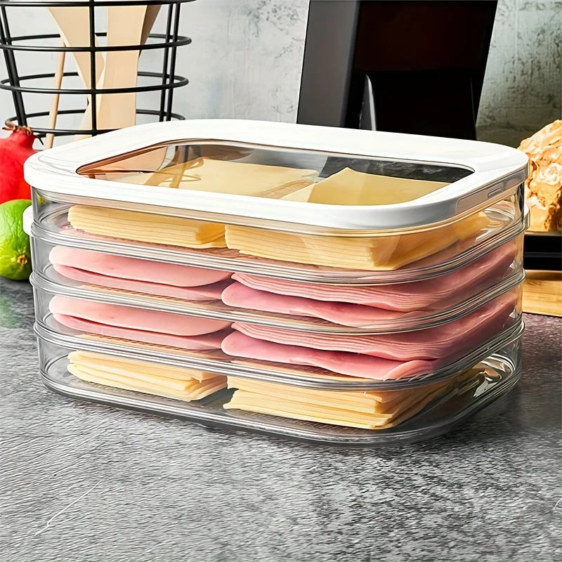 3/4 layer, can stack food storage containers, refrigerator storage boxes, meat fresh-keeping boxes, cooked food storage boxes,