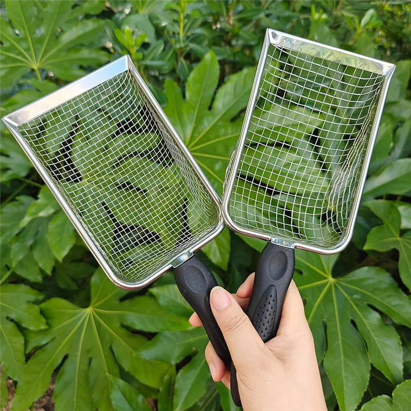 2-Pack Soil Sifter Tool For Gardening With Handles, Dirt And Compost Sifter With 3.8/5Mm Mesh For Gardenabkw