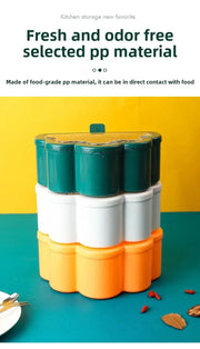 Kitchen 6-in-1 Seasoning Box Set Pepper Sugar Bowl Salt Spices Stirring Storage Jars Gadget Accessories Condiment Container Jar