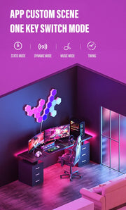 Smart LED RGB Wall Lights APP & Bluetooth Control Hexagonal Quantum Night Lamp Creative Home Decor for Room