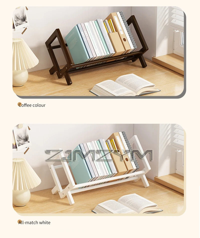 Desktop Bookshelf Home Living Room Small Decoration Bamboo Decorative Shelf Desk Multi-shelf Bookcase Storage Shelf