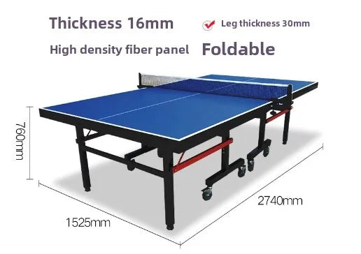 12/16/18/25MM Tennis Table with Wheels Portable Professional Outdoor Indoor Foldable and Removable Singles Practice Tennis Table