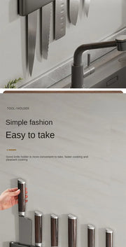 Kitchen Knife Organizer Wall Mounted Multifunctional Kitchen Knife Storage Rack Household Knife Storage Kitchen Storage Supplies