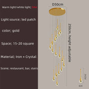 Villa Living Room Hanging Lamp Designer Loft Apartment Hotel Lobby Duplex Chandelier Modern Creative Golden Crystal Chandelier