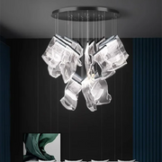 2025 New Smart LED Chandelier APP Control Modern Stair Light Living Room Luxury Ceiling Lamp Dimmable for Bedroom Decoration