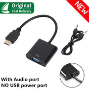 1080P HDMI-compatible To VGA Adapter Converter with Audio Power Supply for PS4 Desktop PC Laptop TV Monitor Projector Computer