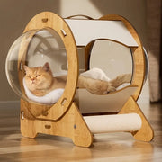 Cat Bed for All Seasons Summer Cat Bed Sleeping Nest Closed Summer Solid Wood Capsule Space Capsule Cat House