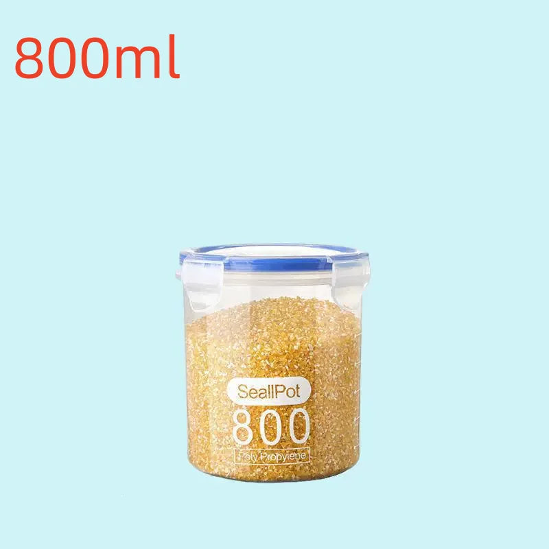 1pc Sealed Storage Box Transparent Kitchen Food Grain Organizer Storage Tank Plastic Large capacity Moisture-proof Sealed Jars