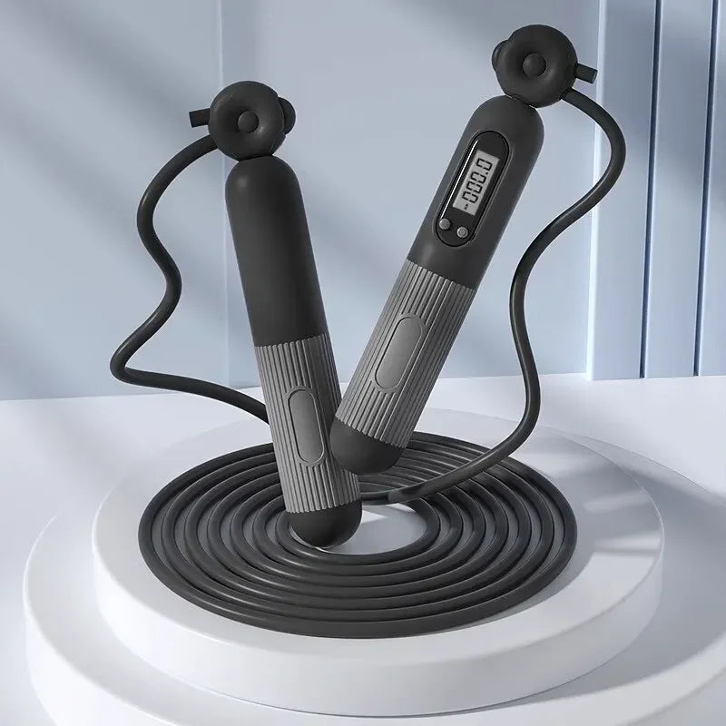 Fitness Exercise Electronic Counting With Countdown Skipping Rope Professional Fat Burning Adult Counting Timed Skipping Rope