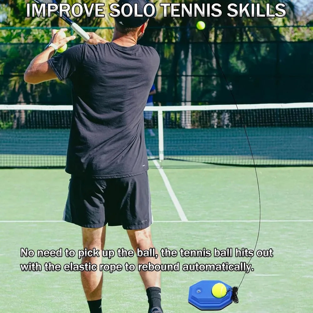 Tennis Trainer Rebound Ball with String & Baseboard Self-Study Fun Training Tool Portable Exercise Equipment for Adults Kids