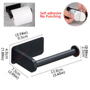Adhesive Bathroom Hardware Accessories Towel Rack Toilet Paper Dispenser Holder Wall Coat Hooks Towel Rail Ring Roll Hanger Set