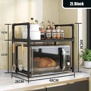 Kitchen Storage Rack Microwave Shelf Condiment Organizer Shelf Multi-Layer Simple Countertop Tidying Shelves Kitchen Accessories