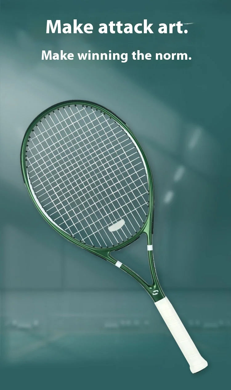 27 Inch Professional Tennis Racket Carbon Fiber All-In-One Design for Competition Training