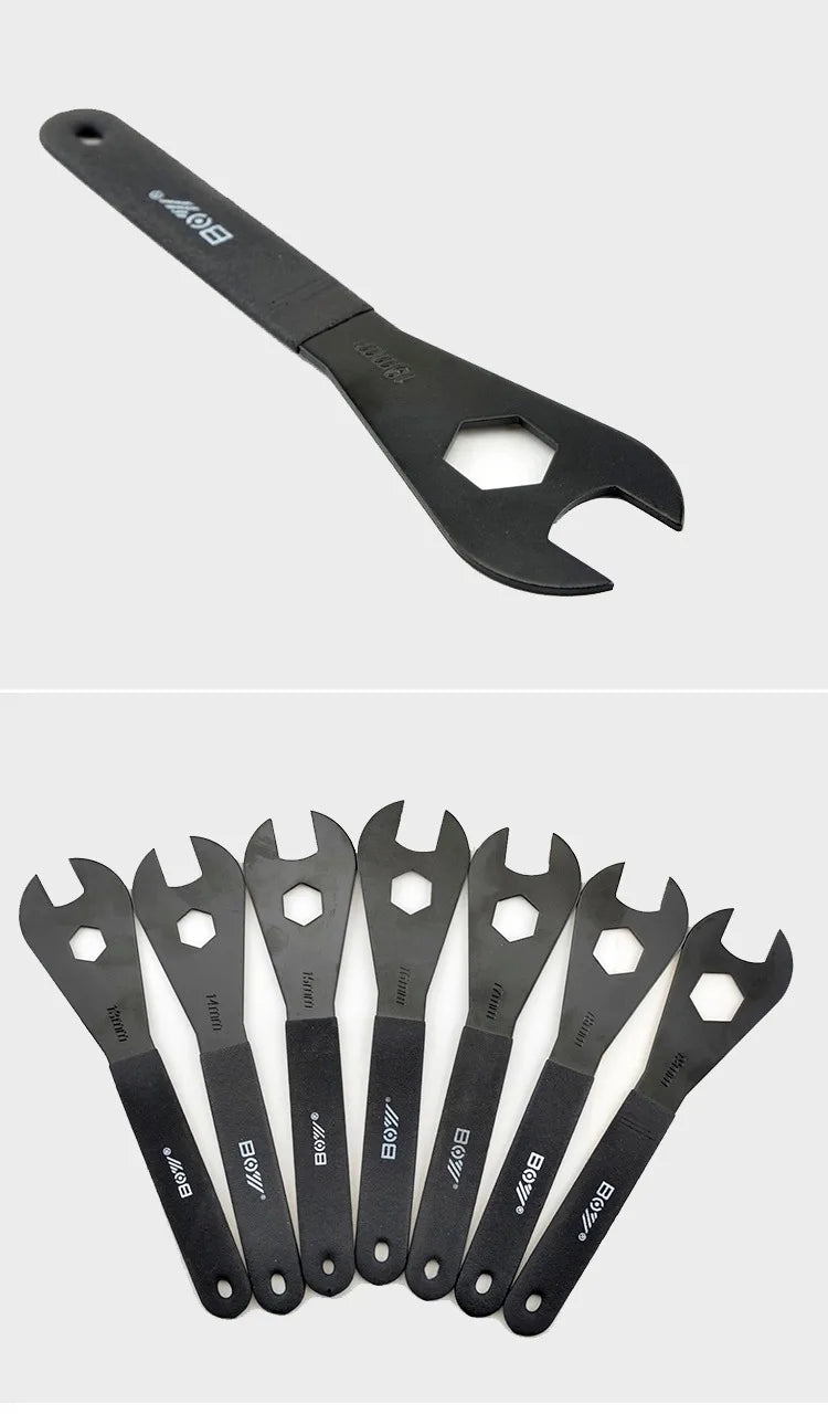 Portable High Carbon Steel Cone Bike Axle Wrenches Set Bicycle Spindle Hand Spanner Cycling Outdoor Repair Tools Accesories Kit