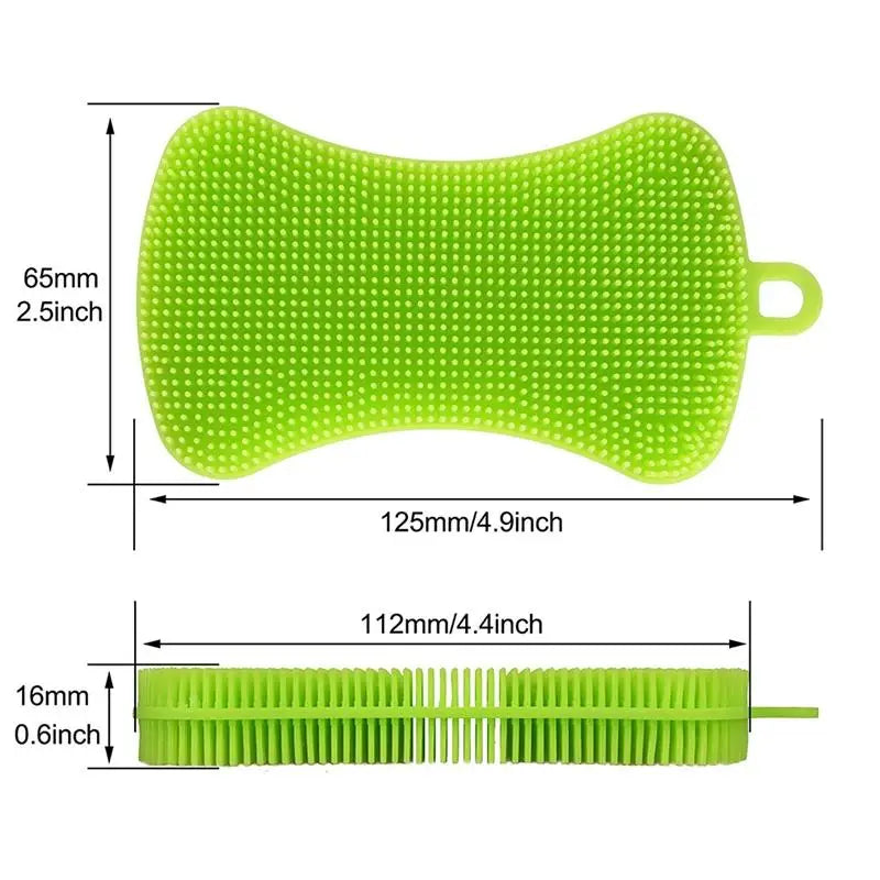 Kitchen Silicone Sponge Dish Washing Scrubber Household Dishes Cleaning Sponge Kitchen Gadgets Brush Accessories