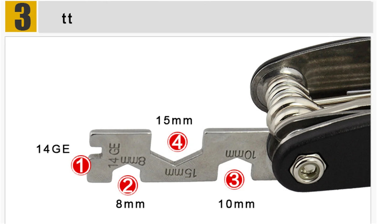 Bicycle Repair Tools Kit, Hex Spoke, Cycling Screwdrivers Tool, Tyre Lever, Allen Wrench, Mountain Bike Multitool