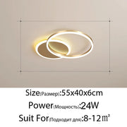 Smart Home Modern Round Design LED Ceiling Chandelier For Living Room Restaurant Bedroom Circle Rings Lighting Fixture Luminaire