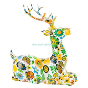 E74E Elegant Golden Deer Figurine Decoration for Home Office Tabletop Shelf Ornament