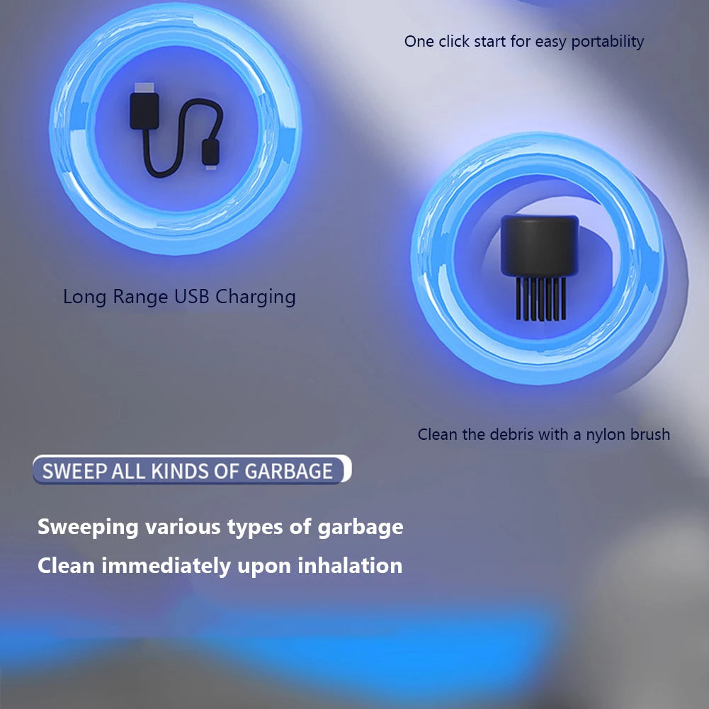 Smart Robot Vacuum Cleaner Desk Table Dust Vacuum Mini Car Vacuum Cleaner Detachable Nozzle Household Pet Hair Cleaning Tools