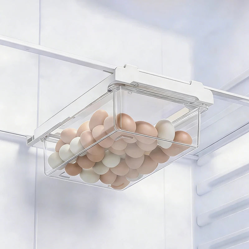 Hanging Fridge Storage Clear Refrigerator Shelves Organizer Eggs Fruits Vegetable Food Container Space Saving Kitchen Drawer Box