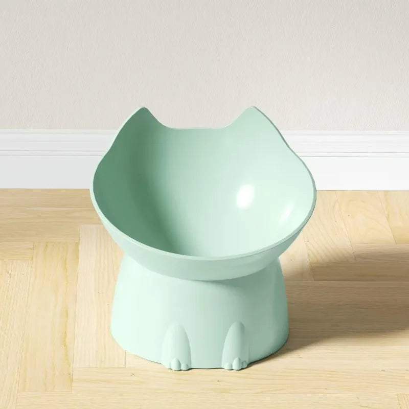Elevated Pet Feeder for Cats & Dogs - Neck-Friendly, Anti-Tip Slanted Bowl for Food and Water