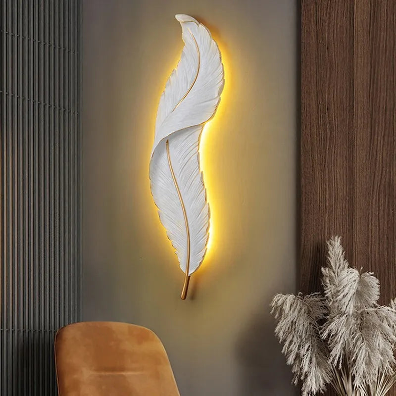 Modern Living Room Corridor Lighting Wall Lamp Nordic Home Decor Bedroom Bedside Lamps Light Luxury Creative LED Feather Lamp