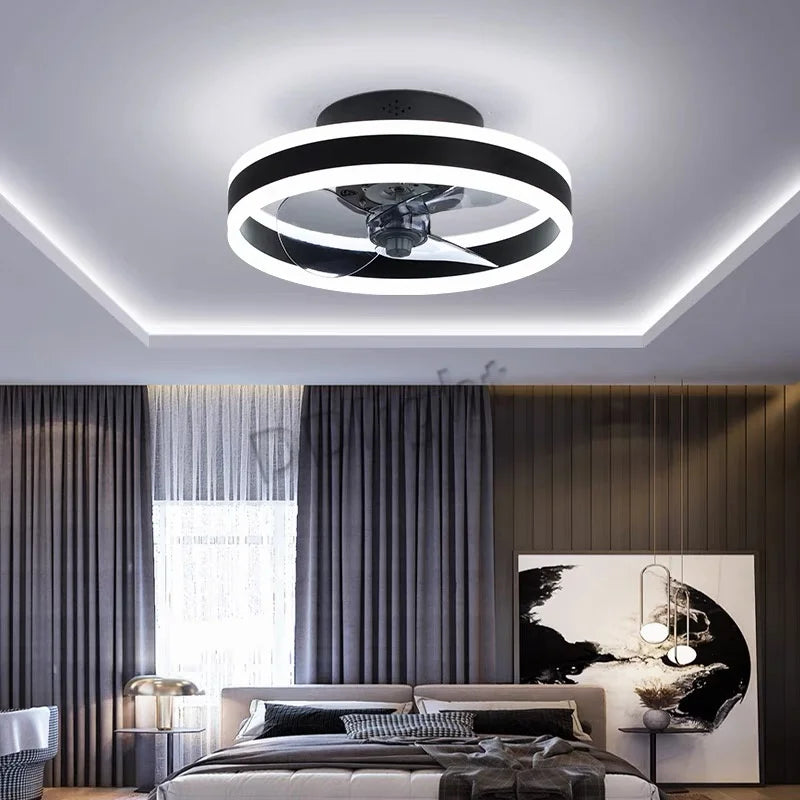 Modern New Smart LED Ceiling Fan Lights Remote Control Dimmable Bedroom Decor Ventilador Lamp Living Dining Room Indoor Lighting