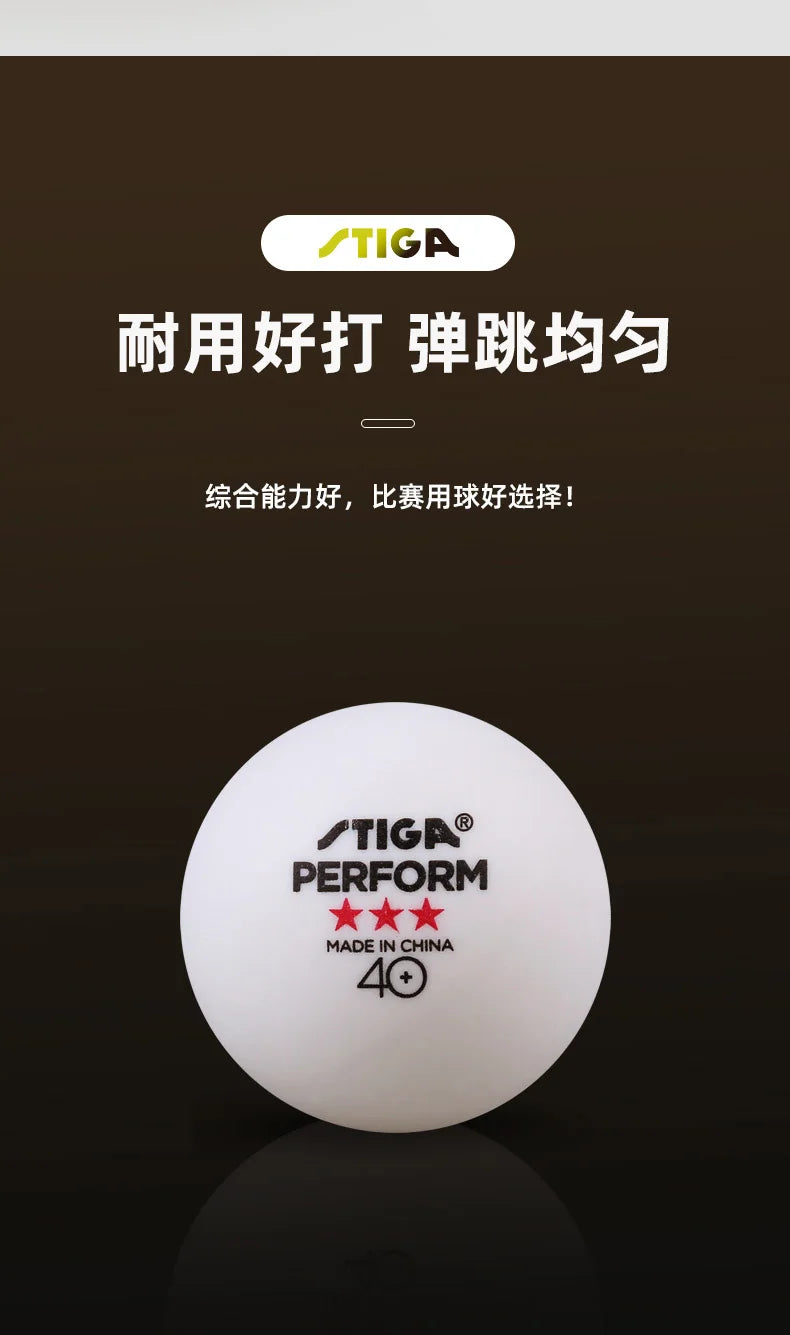 STIGA 3 Stars 40+ Table Tennis Balls ITTF ABS New Material Seamed Ping Pong Balls High Elasticity Durable Training Match Balls
