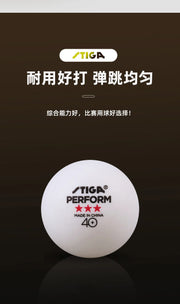 STIGA 3 Stars 40+ Table Tennis Balls ITTF ABS New Material Seamed Ping Pong Balls High Elasticity Durable Training Match Balls