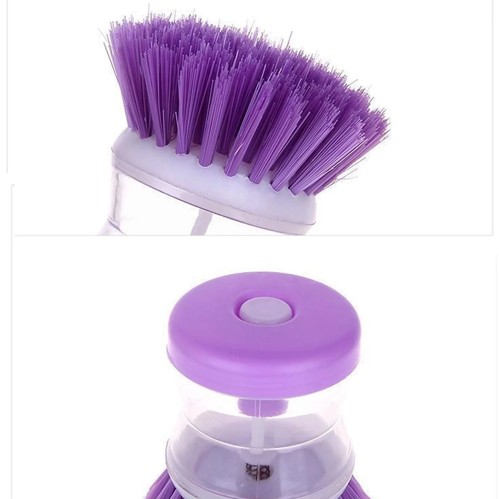 Kitchen Wash Pot Dish Brush Utensils with Washing Soap Liquid Dispenser Household Cleaning Accessories