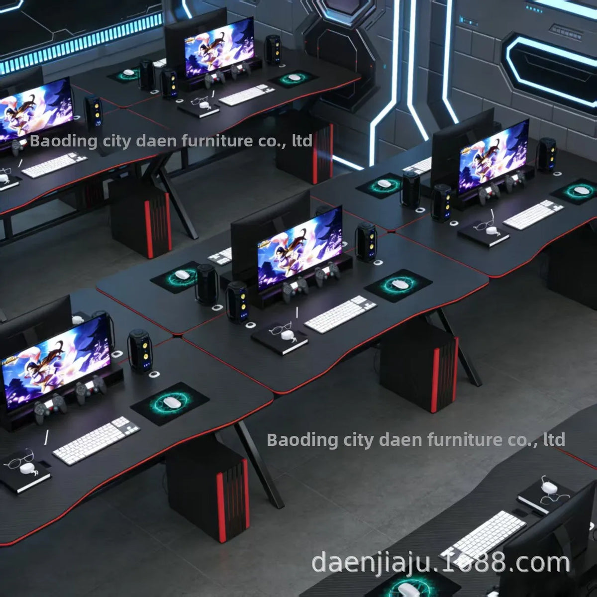 Gaming Desk for PC Desktop Computer Workstation Modern Office Desk Home Study Table Ergonomic Computer Desk for Students and