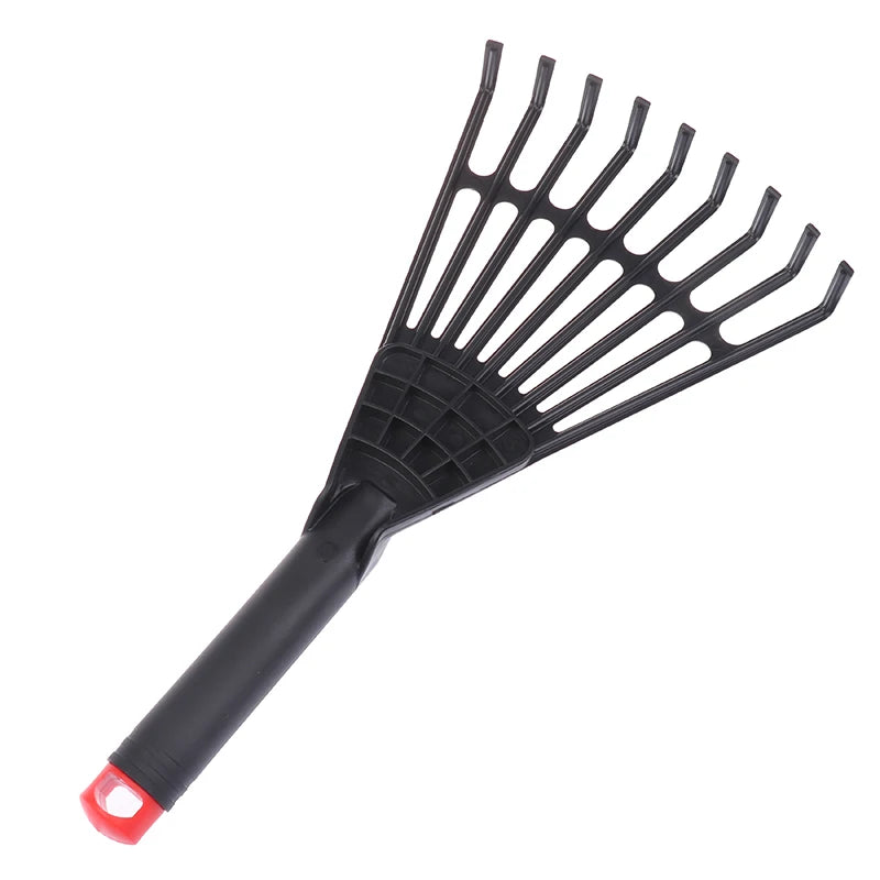 【E】1Pc Garden Grass Leaf Rake Plastic Rake Gardening Rake Lawn Hand Tool With Handle Tool For Garden Maintenance Plant Care
