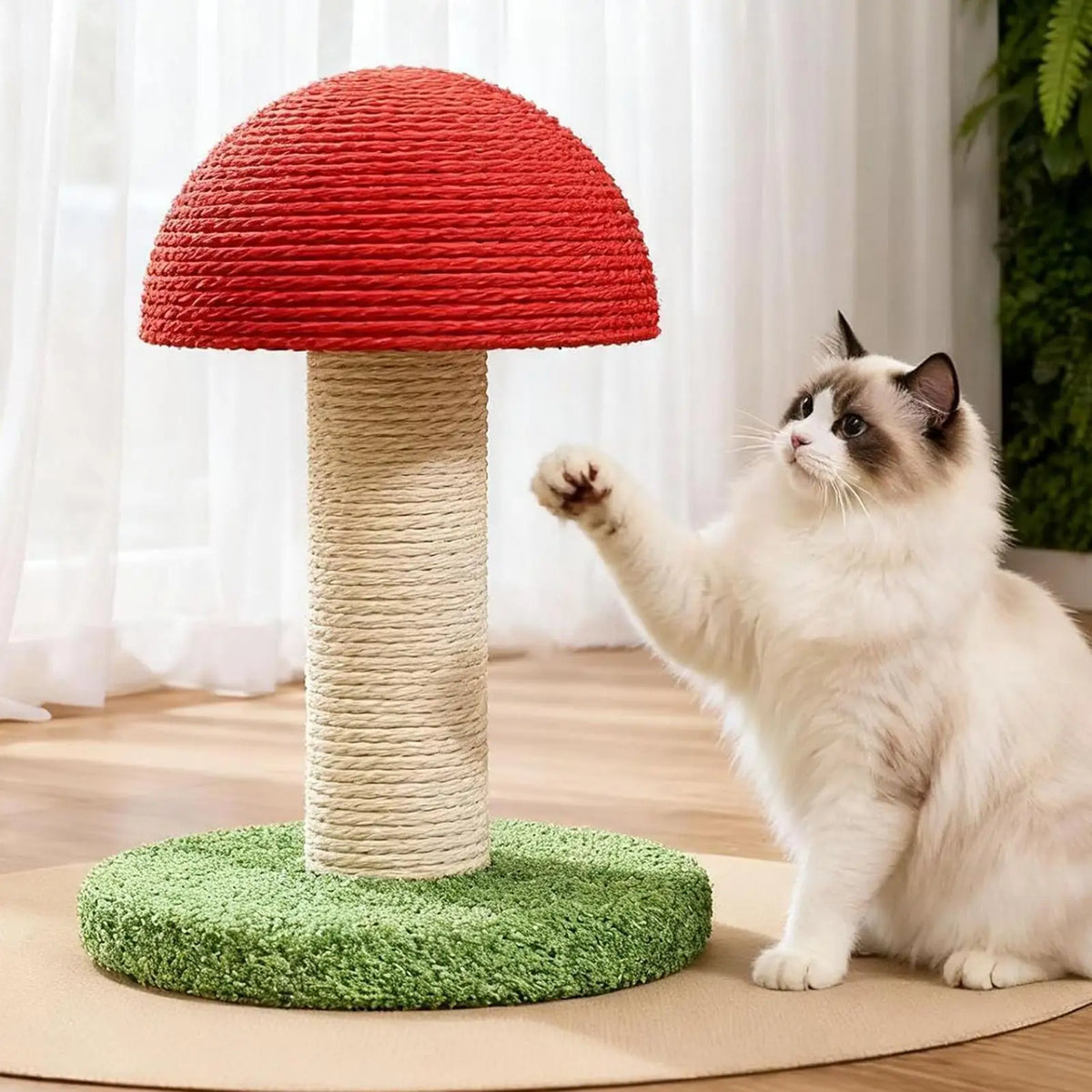 Cat Scratching Post Mushroom-shaped Modern Tower Tall Scratching Post for Cats for Kitten Exercise Mental Stimulation Physical