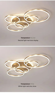 Smart Home Modern Round Design LED Ceiling Chandelier For Living Room Restaurant Bedroom Circle Rings Lighting Fixture Luminaire