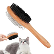 Pet Grooming Brush Double-sided Brush Comb Stainless Steel Needle Bristles Hair Brush Grooming Hair Remover Brush Pet Supplies