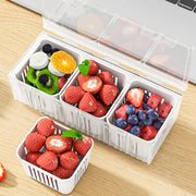 Kitchen Fruits Vegetables Storage Box Fridge Ginger Scallion Onion Fresh-keeping Container Food Drain Crisper Organizer