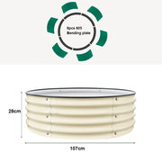 Outdoor garden 42 "(107cm) Round Raised Garden Bed Metal Raised Bed Planter Box for Vegetables Flowers Patio