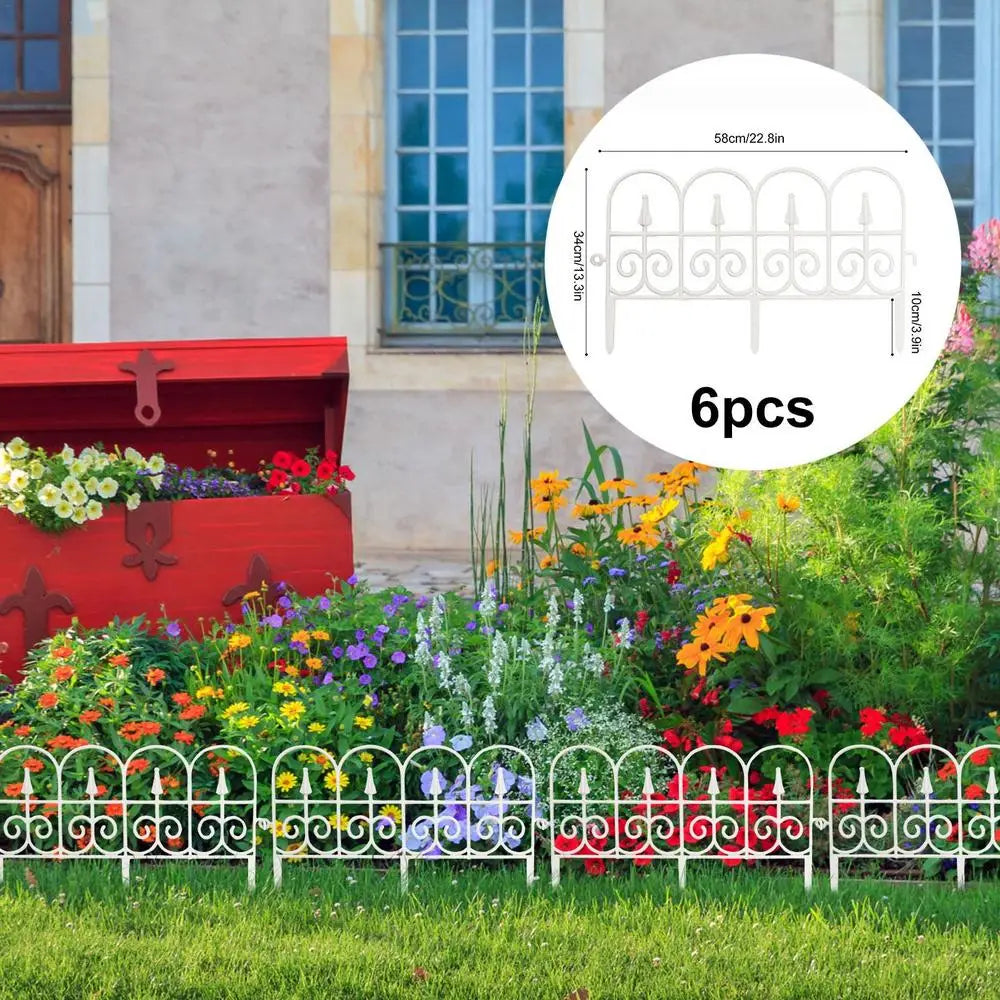 Garden Border Edging Fence 6pcs Garden Fence Panels Flexible Detachable Tree Fence Weatherproof Splicing Fence Landscape Path