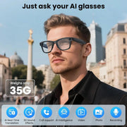 New 8 Million Pixels Camera Smart Glasses Recording Videos AI Photo Recognition Answer Translation Waterproof Blue light Glasses