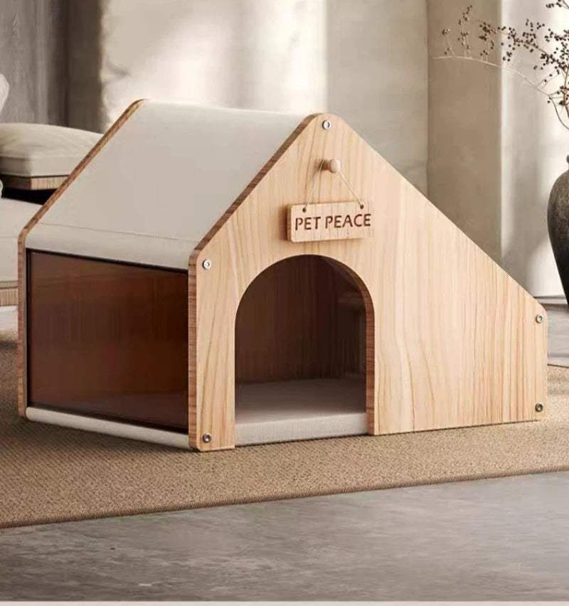 Solid Wood Cat Bed Large Space Enclosed Bed Cats Moisture-proof and Waterproof Cat's House Durable Cat Accessories Products