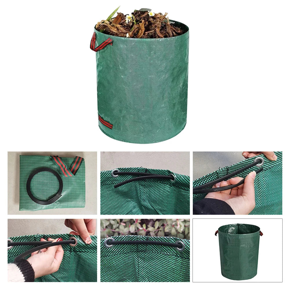 Garden Waste Bag 500L Large Capacity Garden Bag Reusable Waterproof Leaf Sack Weed Trash Can Container for Yard Leaf Storage Bag