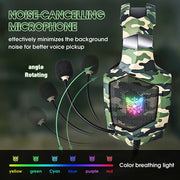 ONIKUMA Gaming Headphones with Flexible HD Mic RGB Light Surround Sound Over-Ear Wired Headset Gamer for PC