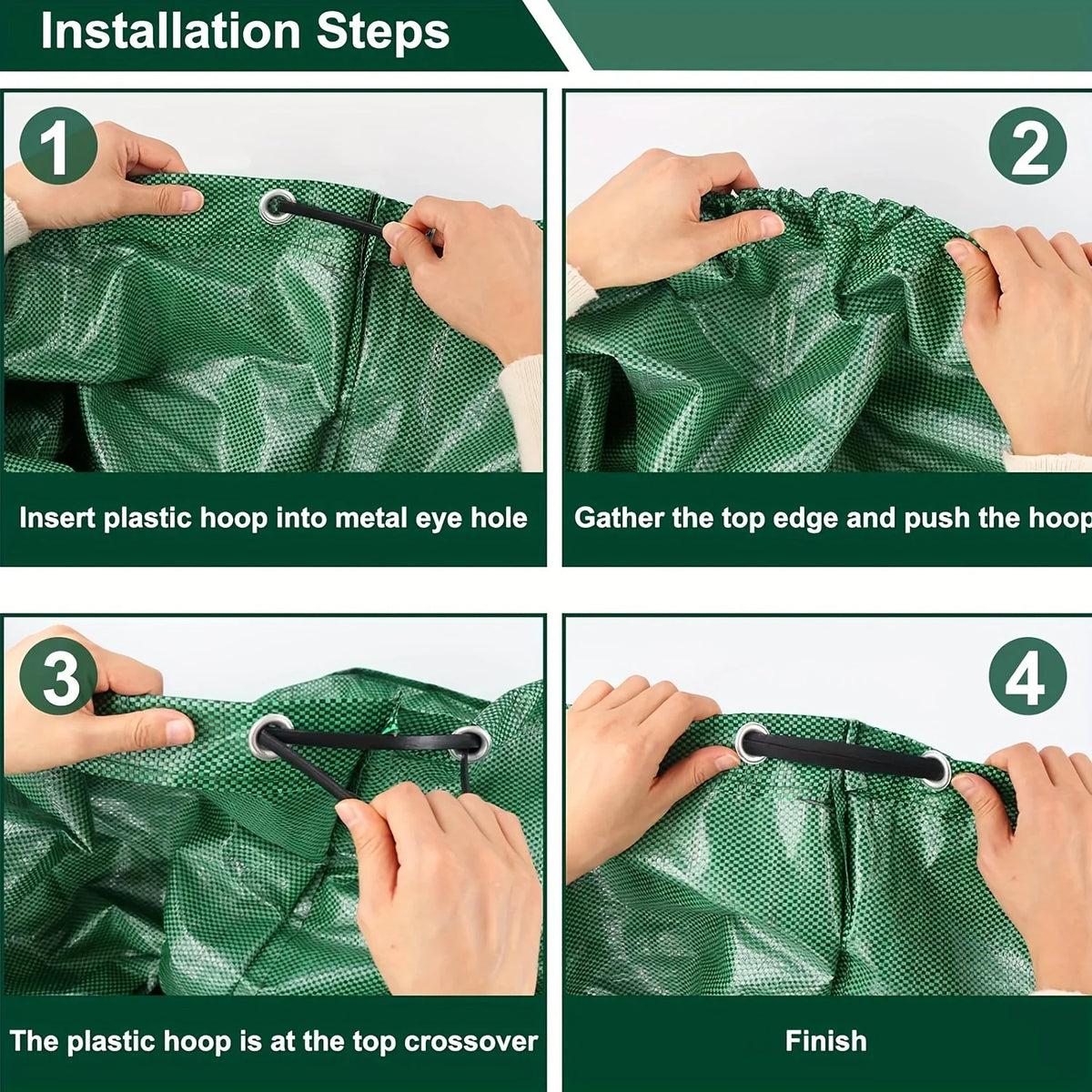 Garden garbage bag heavy-duty with handle, reusable outdoor courtyard garden bag, foldable leaf and garbage recycling bag
